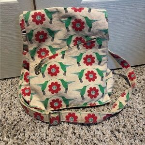 Canvas hummingbird messenger bag